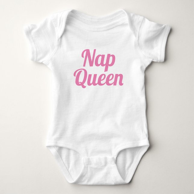 Body Slogan rose Reine Nap | Bodysuit bébé (Devant)