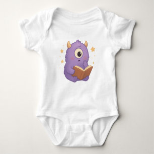 Body Smart Reading Monster Baby Bodysuit — Purple