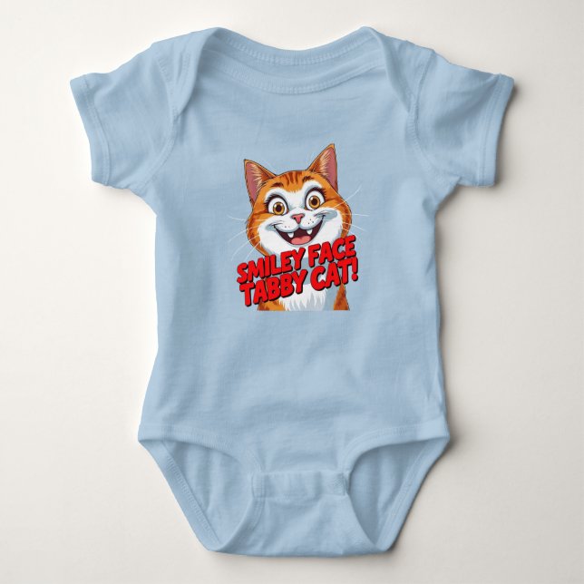 Body Smiley Face Tabby Cat!!! Baby BodySuit (Devant)
