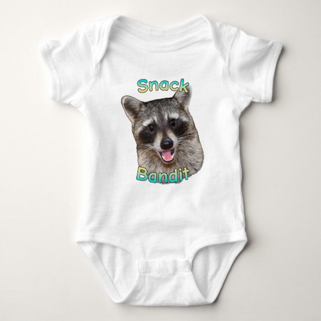 Body Snack Bandit Funny Raccoon Bodysuit bébé - Mignonn (Devant)
