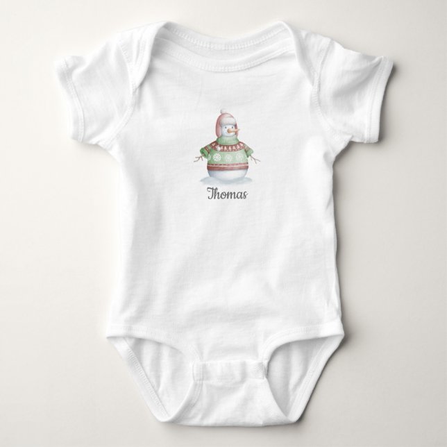 Body Snowman Baby Bodysuit (Devant)