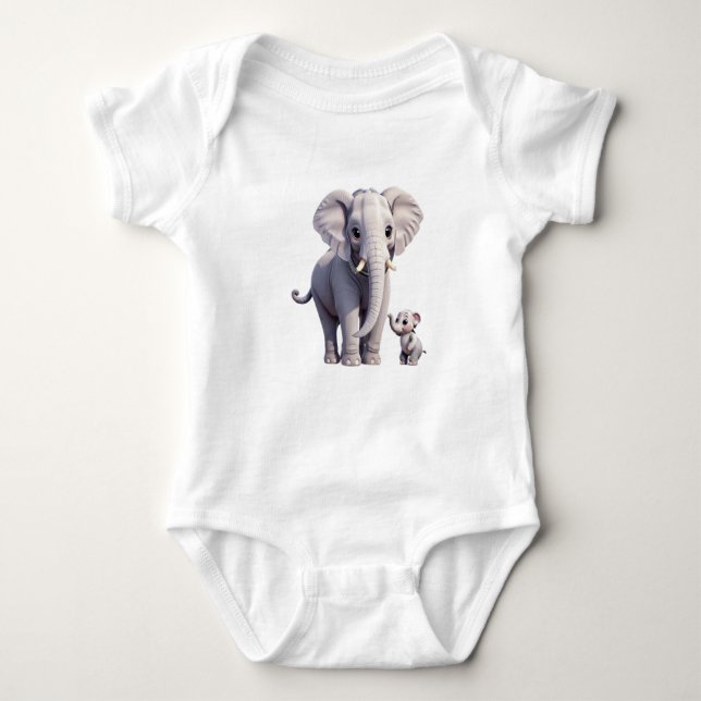 Body Snuggy Elephants Baby Jersey Bodysuit (Devant)