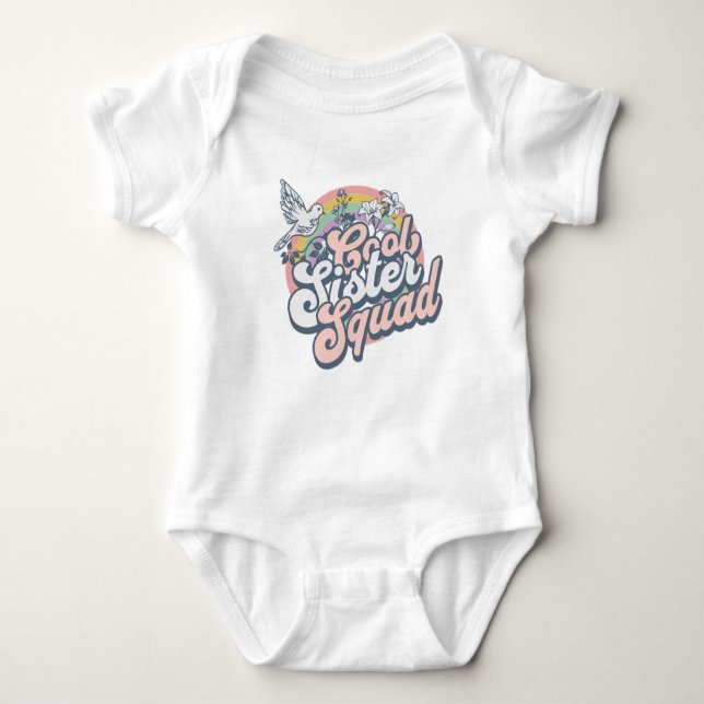 Body Soeur Squad Toddler-Girls rétro arc-en-ciel super (Devant)