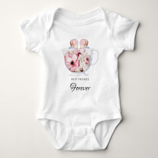 Body *~*Soeurs TWIN Identiques T-Shirt Baby T-Shirt Cha (Devant)
