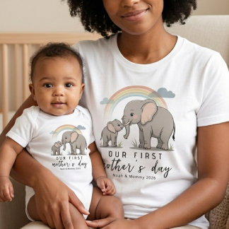 Body Soft Elephant Baby Mom Love First Mothers Day Art