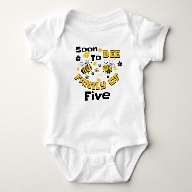 Body Soon To Bee Family of Five Baby Announcement (Devant)