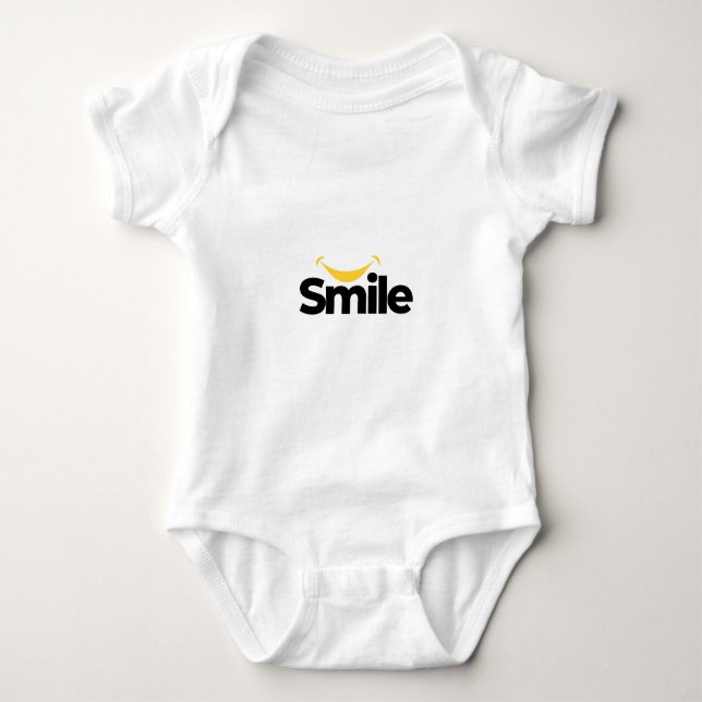 Body Sourire Mignon Graphique Banane Jaune Bébé Minimal (Devant)