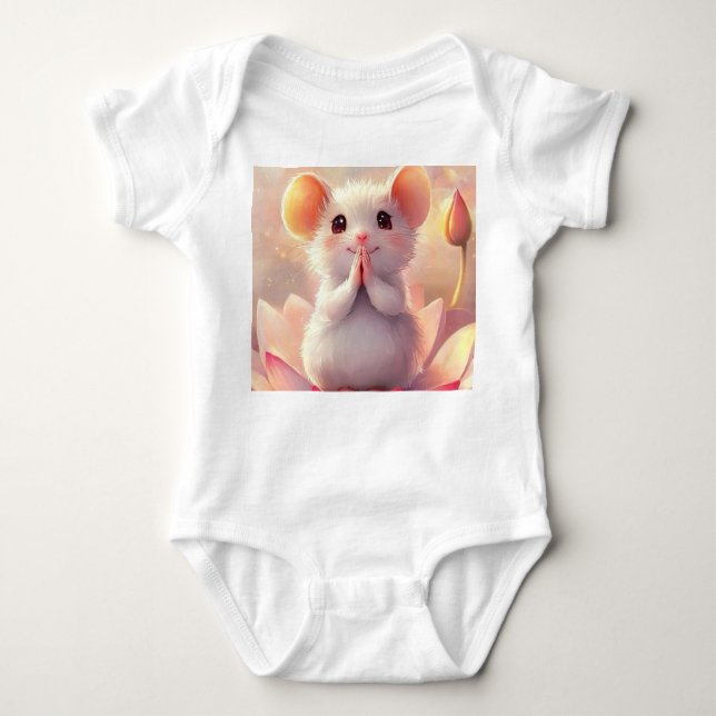 Body Souris adorable sur Lotus - Bodysuit bébé (Devant)