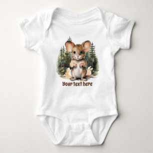 Body souris bois mignonne ajouter du texte unisex