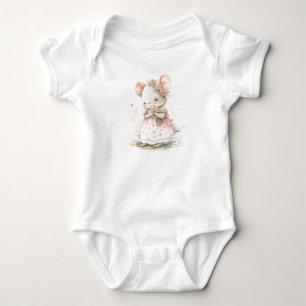 Body Souris doux pour bébé avec robe et fleurs