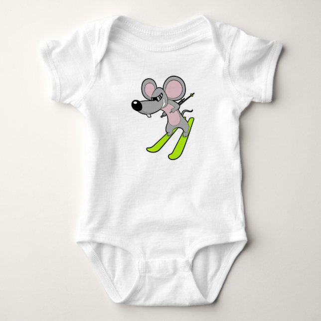 Body Souris en skieur avec ski (Devant)