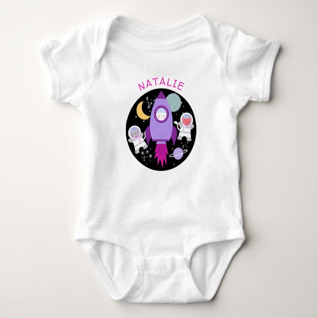 Body Space Kittens Cat Astronaut Roquette violette (Devant)