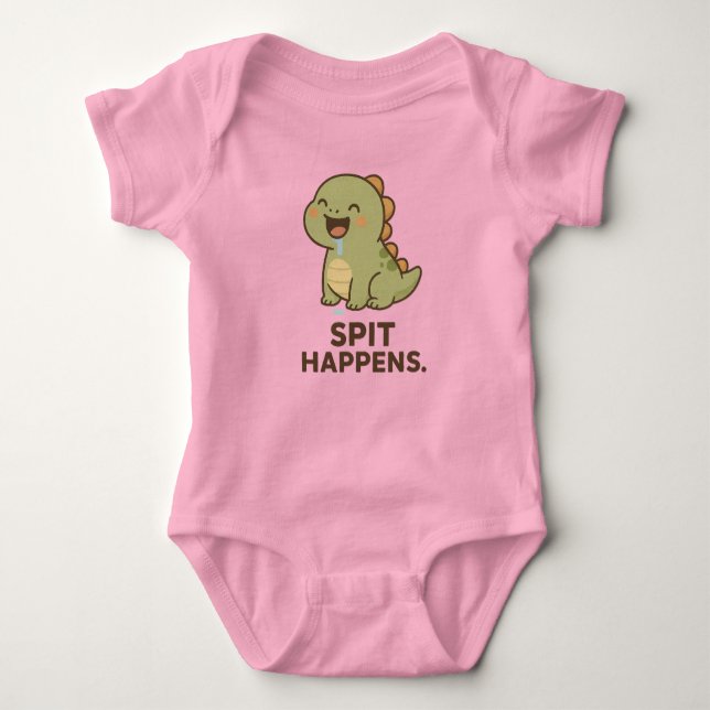 Body Spit Happens - Drôle bébé Dinosaur Design (Devant)