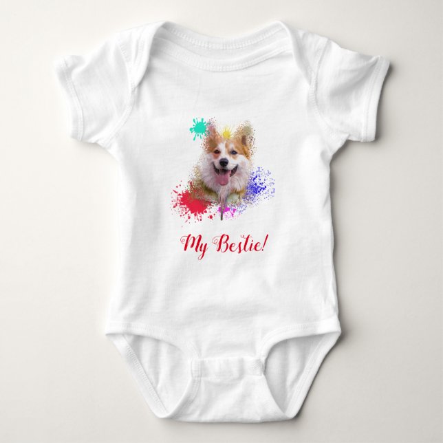 Body Splash Art jote Corgi Chien Baby Bodysuit (Devant)