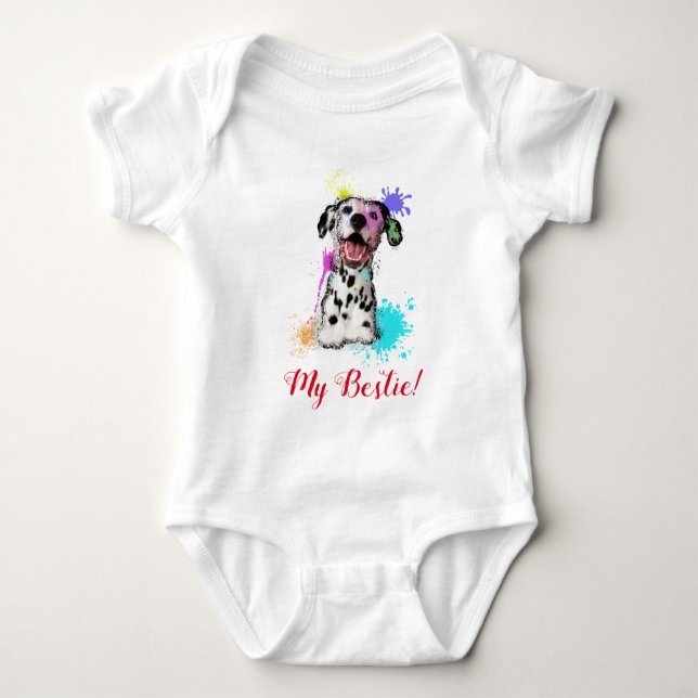 Body Splash Art jote Dalmatien Chien Baby Bodysuit (Devant)