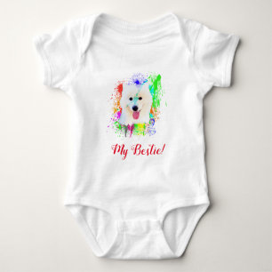 Body Splash Art mignon Chien Samoyé Baby Bodysuit