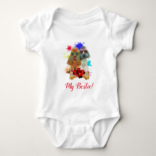 Body Splash Art mignon Poodle Chien Baby Bodysuit