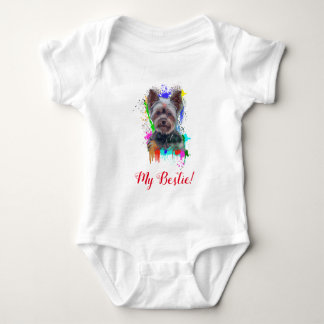 Body Splash Art mignon Yorkie Chien Baby Bodysuit