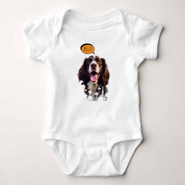 Body Springer Spaniel joyeux à l'aquarelle (Devant)