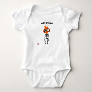 Body Squelette orange avec couronne | Style amusant uni