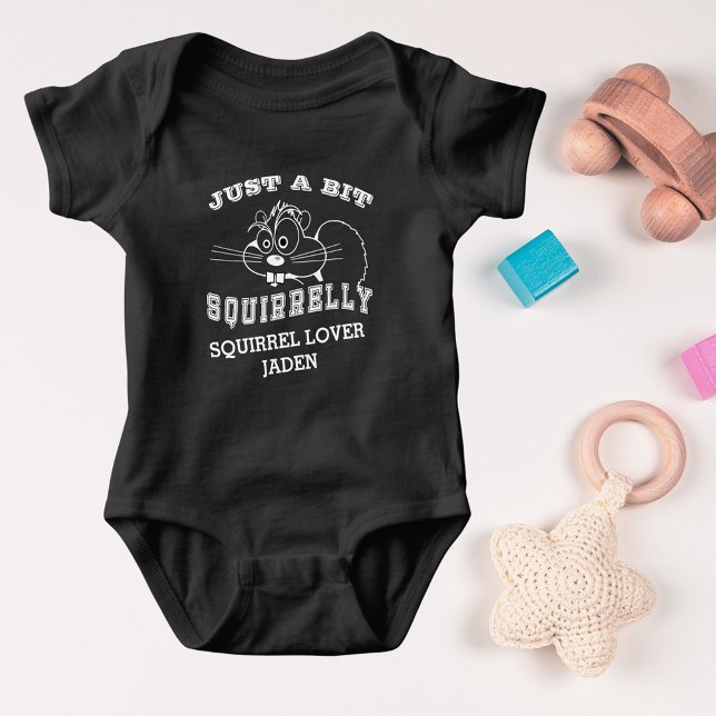 Body Squirrel Love Squirrelly White Art Ajouter un nom (Squirrel Love Squirrelly White Art Add Name Baby Bodysuit)