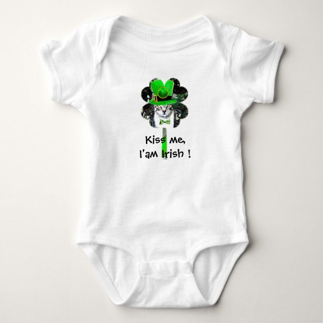 BODY ST PATRICK'S DAY CHAT AVEC CLOVER VERT (Devant)