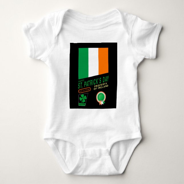 Body St. Patrick's Day Retro Design avec le drapeau de  (Devant)
