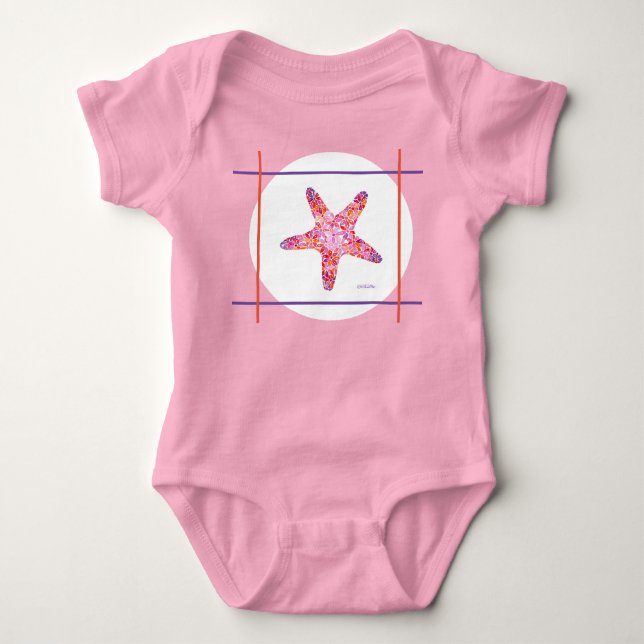 Body Starfish rose Un morceau de maillot de bébé (Devant)