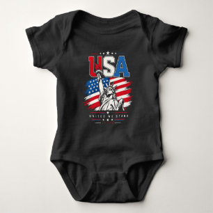 Body Statue de la Liberté USA Drapeau en détresse Desig
