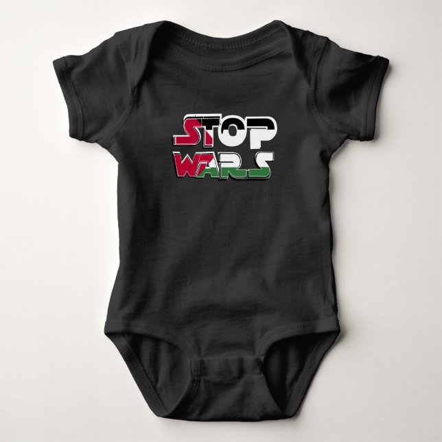 Body Stop Wars Palestine Drapeau texte Typographie (Devant)