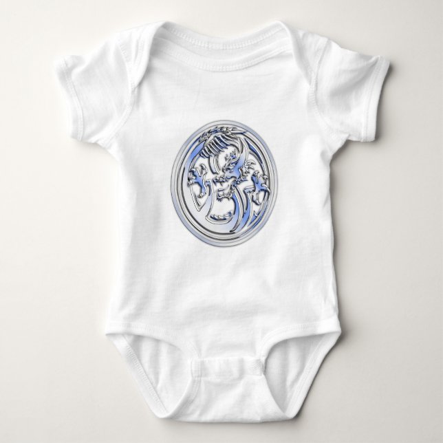 Body Style Chrome badge Dragon sur Carbon Fibre Print (Devant)