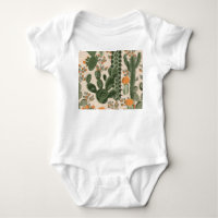 Succulents verts, fleurs oranges, papier peint de