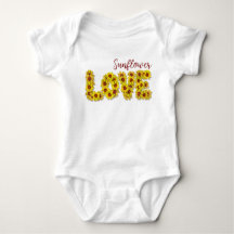 Sunflower Love Baby Bodysuit