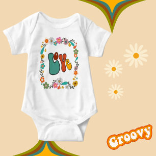 Body Super Baby LOVE puissance de fleur 70's inspiré