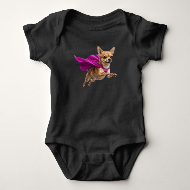 Body Super-héros Chihuahua mignon  (Devant)