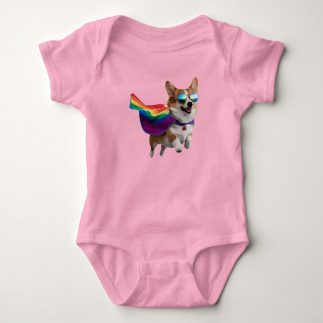Body Super-héros Corgi Mignon  (Devant)