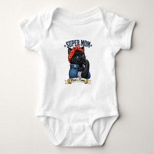 Body Super Mama Black Cat – Chemise pour la fête des Mè