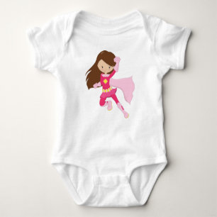 Body Superhero Girl, Mignonne Girl, Cheveux Brown, Cap 