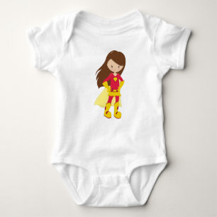 Body Superhero Girl, Mignonne Girl, Cheveux Brown, Cost