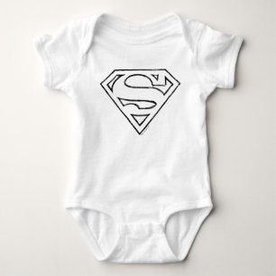 Body Superman S-Shield   Logo Simple Black Outline