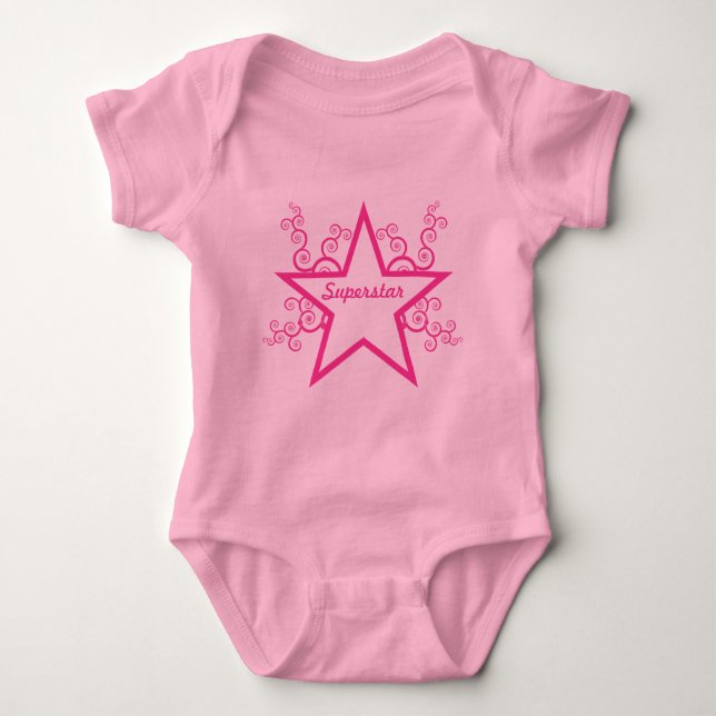 Body Superstar Swirls Baby Tee, rose vif (Devant)