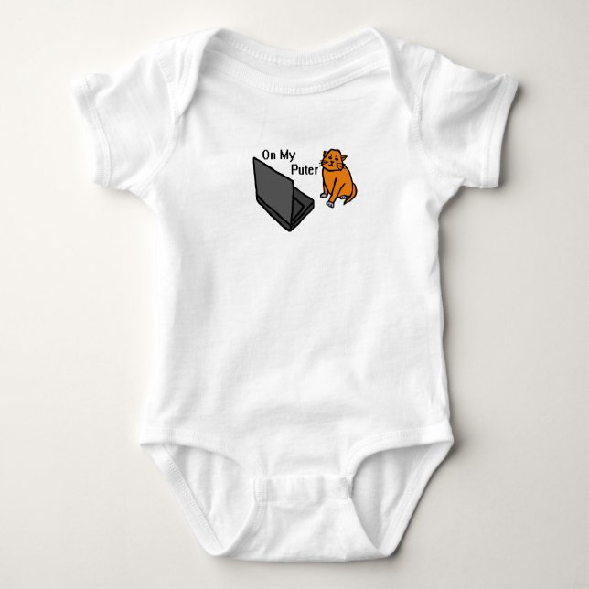 Body Sur Mon Ordi Drôle De Chat Orange Mème Informatiqu (Devant)