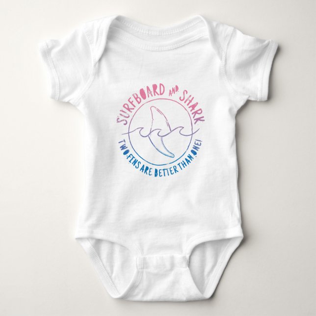 Body Surf Et Requin Drôle Surfer Surf Été (Devant)