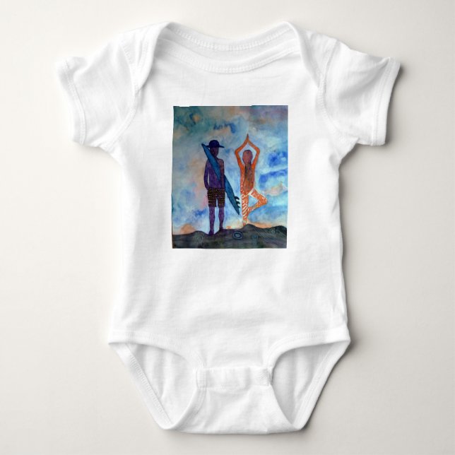 Body Surf Yoga Sunset Baby Jersey Bodysuit (Devant)