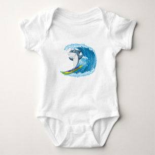 Body Surfing Shark Baby Bodysuit