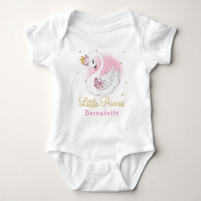Body Swan Princess 1er Anniversaire Bébé Bodysuit (Devant)