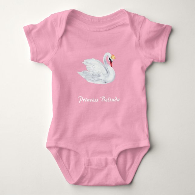 Body Swan Princess Et Baby´s Name Bodysuit (Devant)