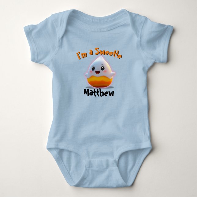 Body Sweet Baby Boy Candy Corn avec nom enfant (Devant)