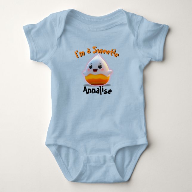 Body Sweet Baby Boy Candy Corn avec nom enfant (Devant)