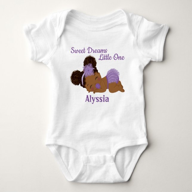 Body Sweet Dreams African American Baby Girl Bodysuit (Devant)